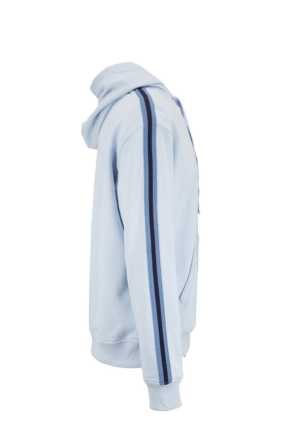 A T M - Powder Blue Striped Detail French Terry Hoodie