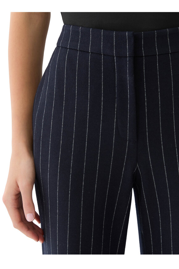 Lafayette 148 New York Navy Pinstripe Jersey Flare Pant - view 4