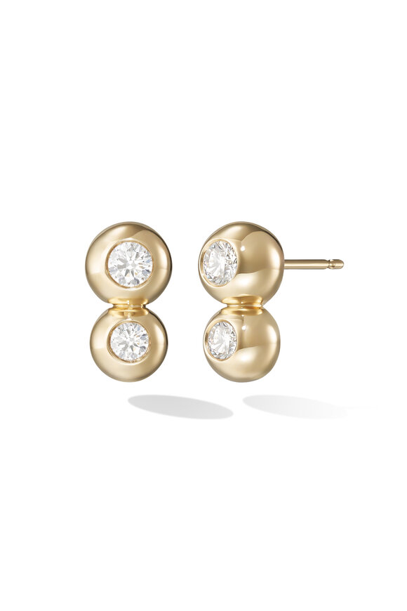 Melissa Kaye 18k Yellow Gold Large Audrey Double Stud
