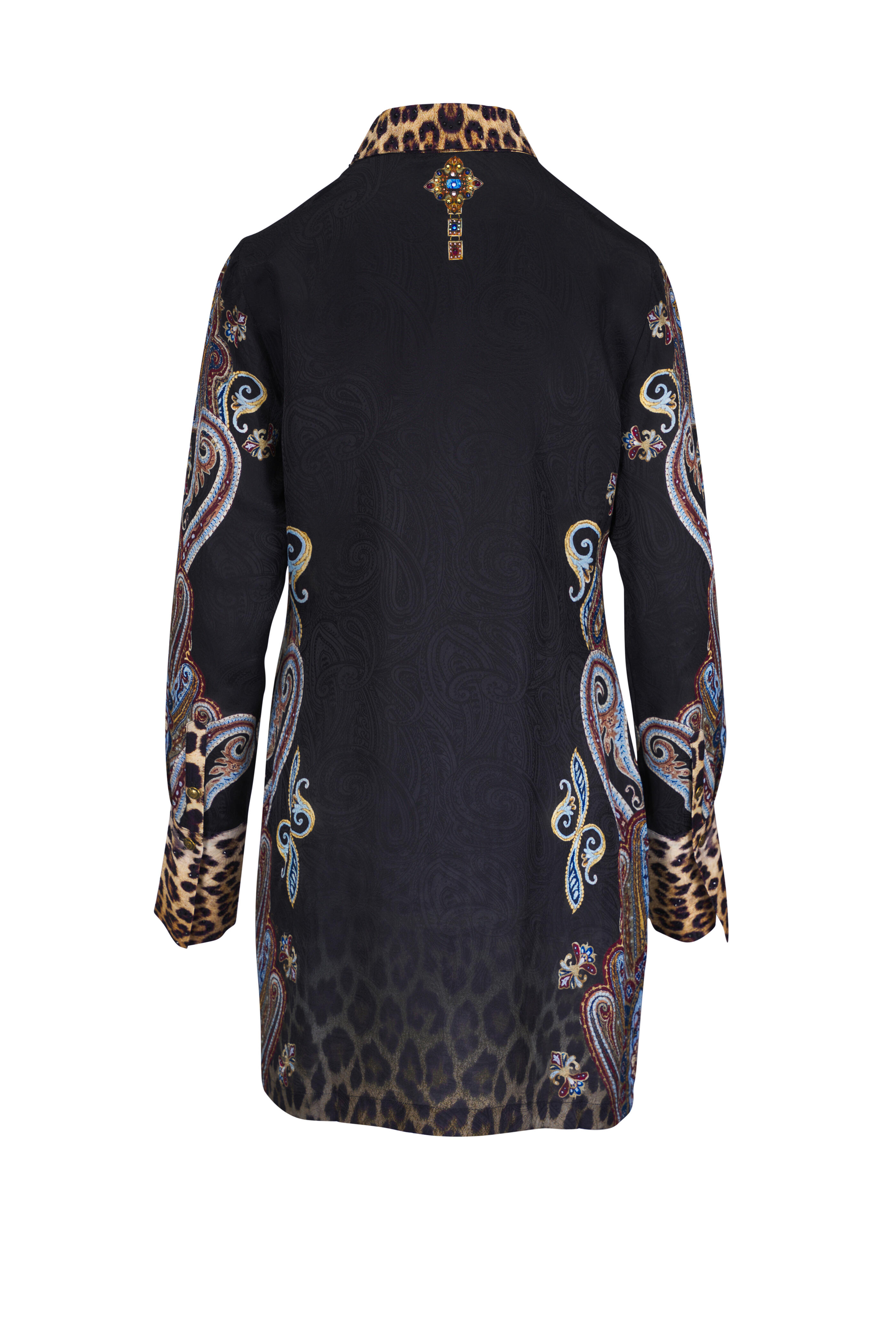 Camilla - Istanbul Animalia Black Multi Mini Shirtdress