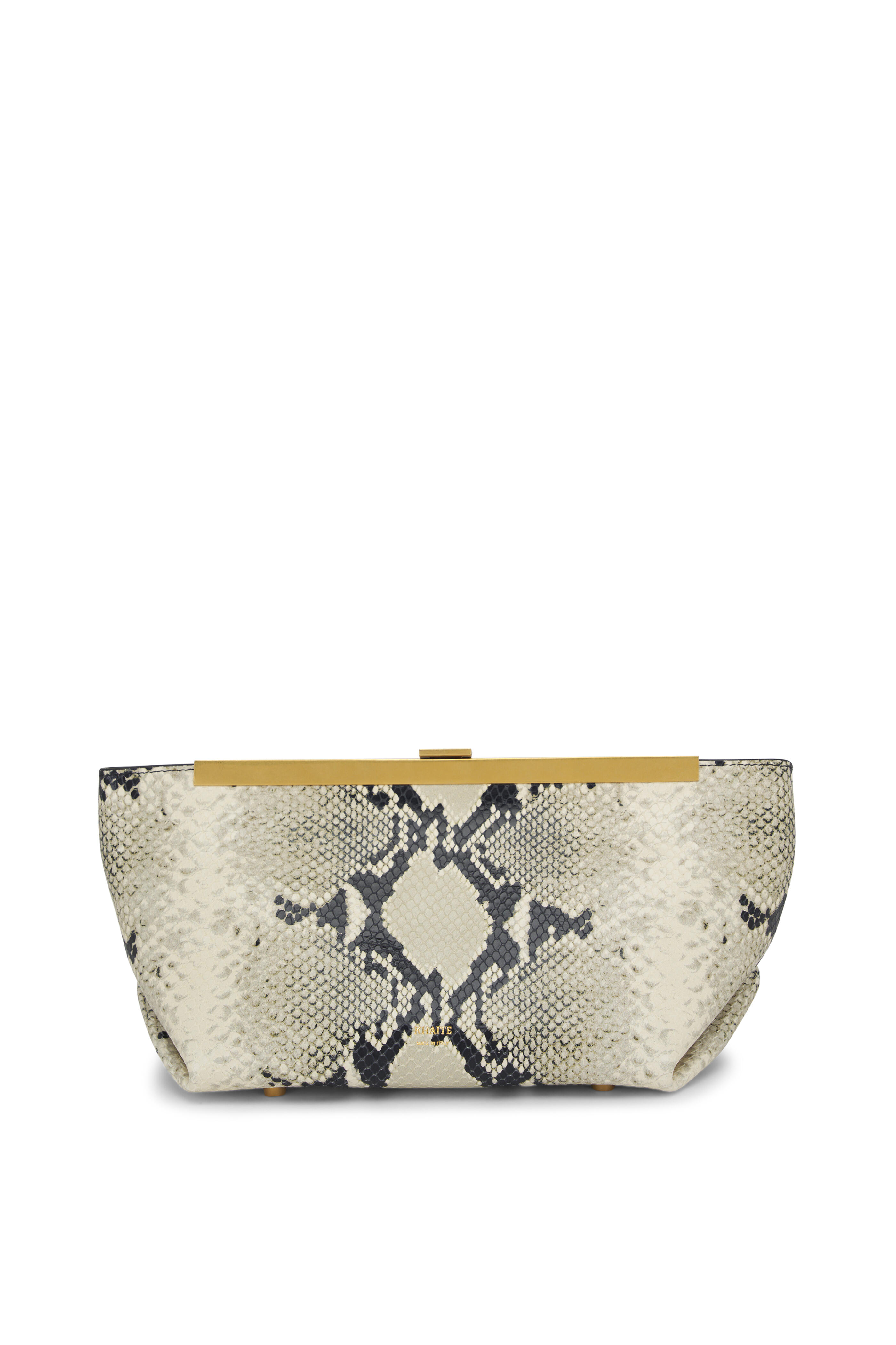 Khaite - Aimee Embossed Leather & Antique Gold Clutch