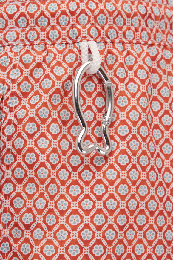 Fedeli - Orange Medallion Print Swim Trunks