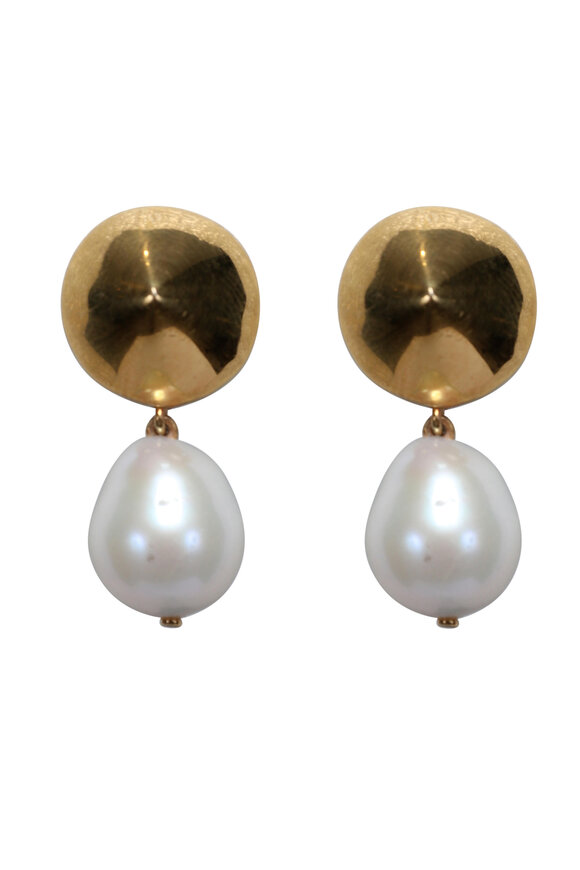 Patricia von Musulin  White Pearl Cone Earring