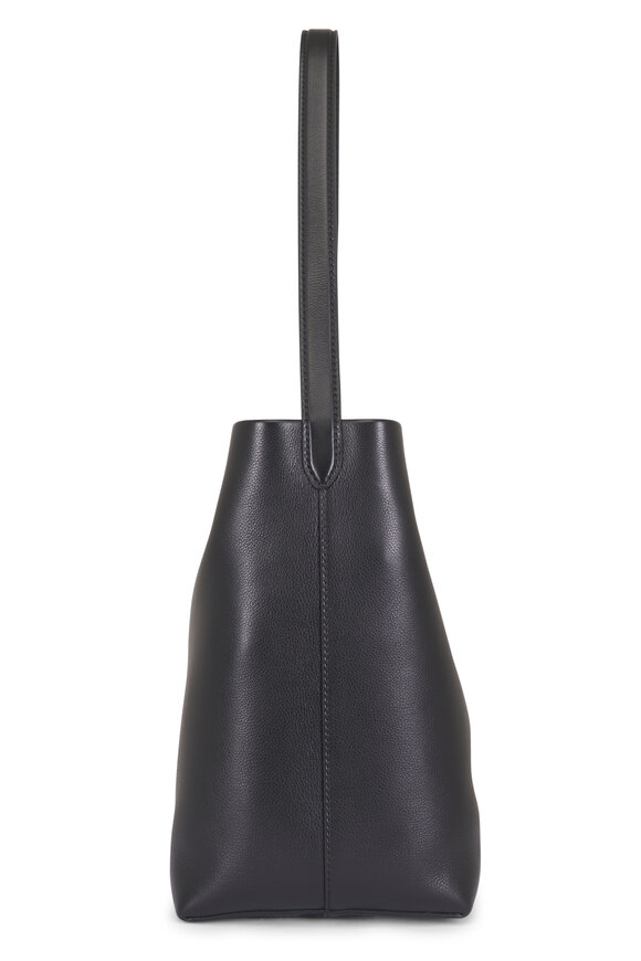 The Row Medium Park N/S Black Leather Tote - view 3