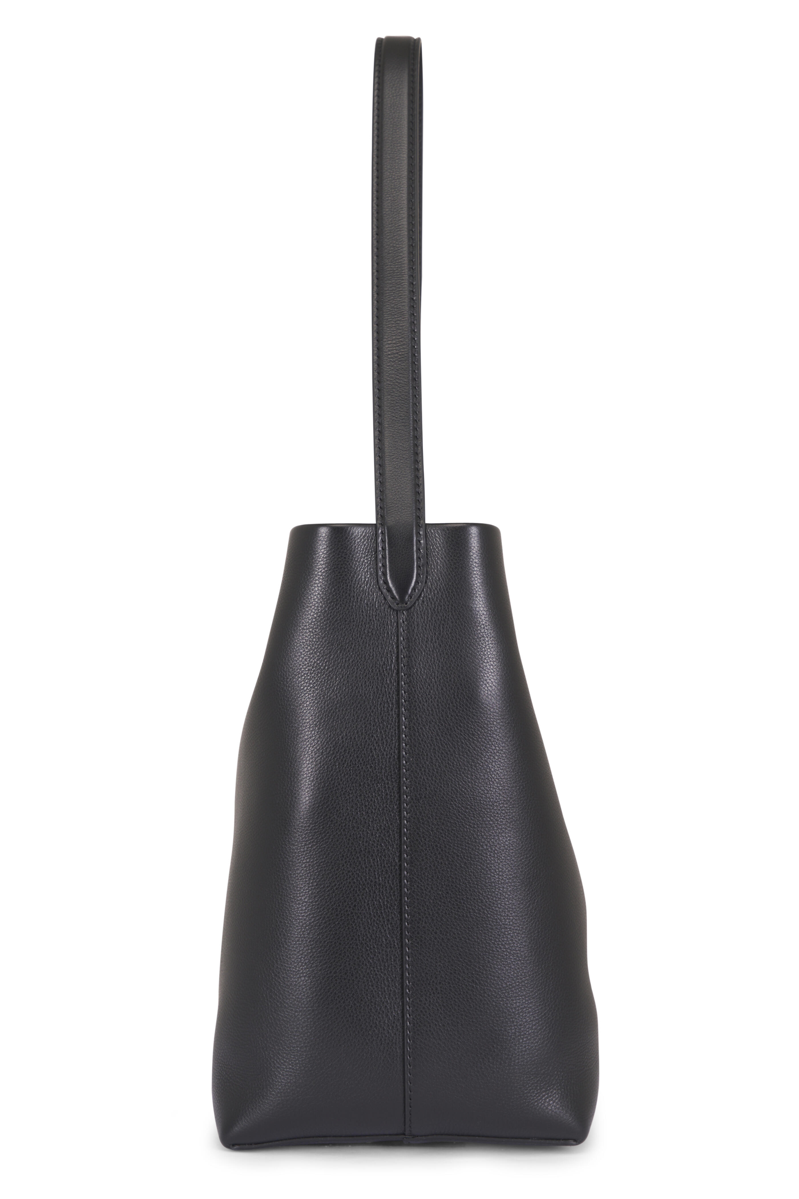 The Row - Medium Park N/S Black Leather Tote - view 3
