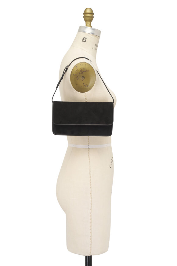 The Row Nancy Black Soft Suede Shoulder Bag - view 5