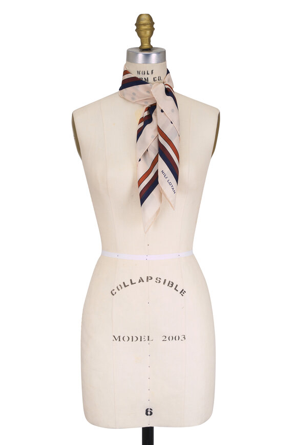 Nili Lotan Vintage Polka Dot Silk Twill Scarf - view 1