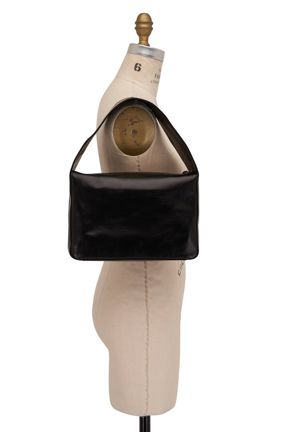 Khaite - Elena Black Vintage Leather Shoulder Bag