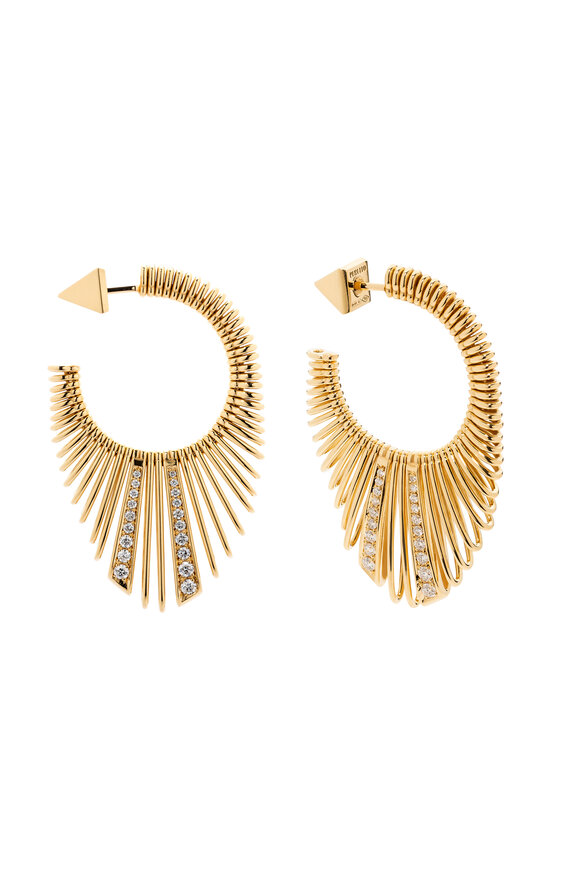 Peruffo 18k Yellow Gold Diamond Midi Earring - view 1