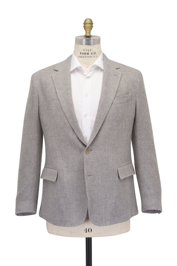 Ralph Lauren Purple Label Gray Textured Cashmere Sportcoat - view 2