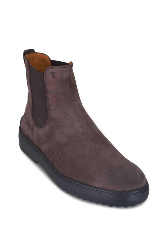 Tod's Tronchetto Dark Brown Suede Short Boot - view 1