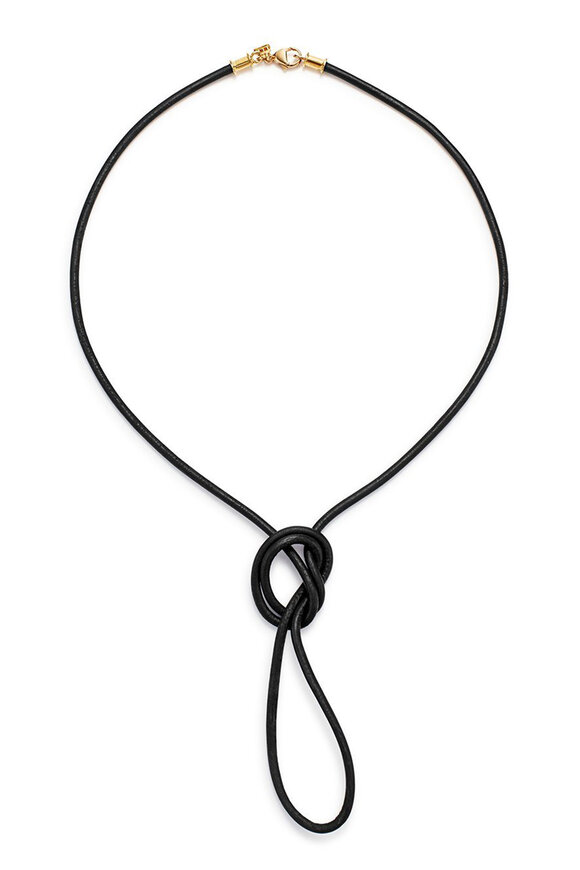 Temple St. Clair 18k Gold Black Leather Cord - view 1