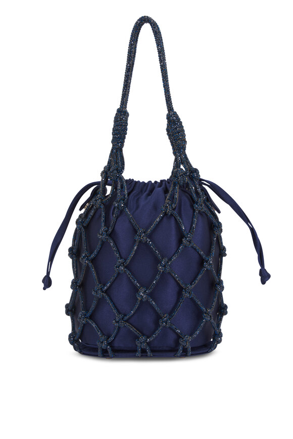 Judith Leiber Couture Navy Crystal Net Pouch - view 3
