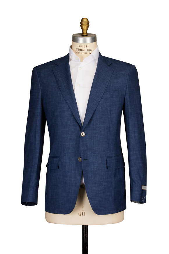 Canali Kei Navy Blue Wool Sportcoat - view 2