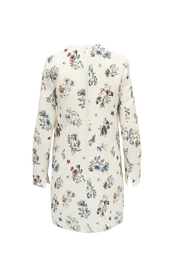 Adam Lippes - Floral Shift Printed Silk Wool Mini Dress