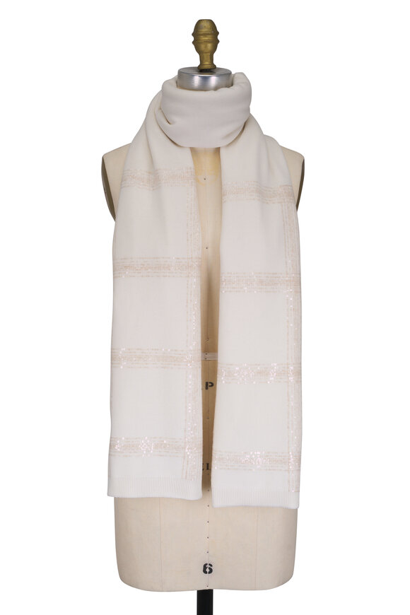 Brunello Cucinelli Lightweight Wool & Cashmere Prince of Wales Scarf