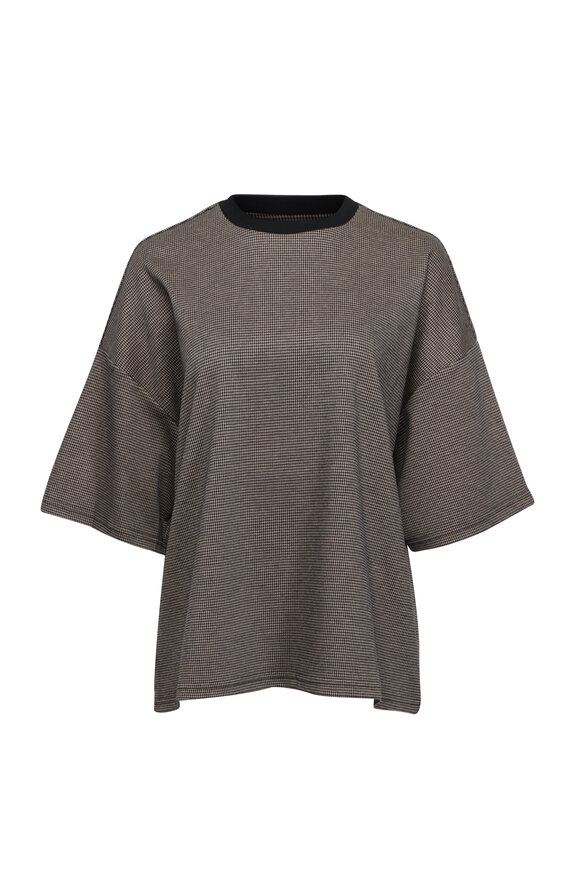 Staud Capsule Chocolate Check Top