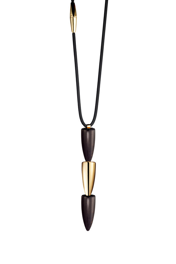 Vhernier - 18K Rose Gold, Ebony & Rubber Necklace