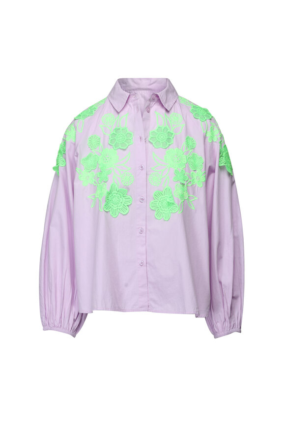Essentiel Antwerp Joella Grape Appliqué Flower Shirt - view 1