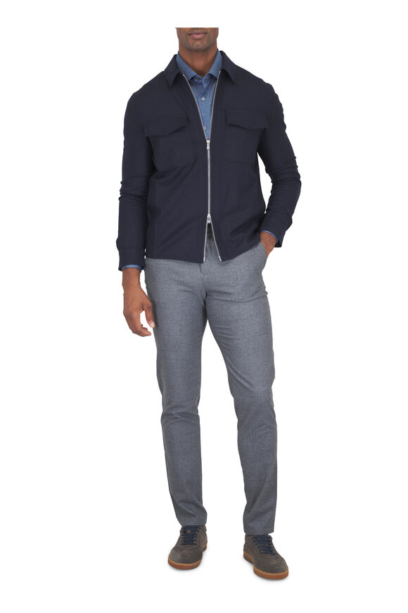 Marco Pescarolo Urus Navy Blue Cashmere Full Zip Jacket - view 2
