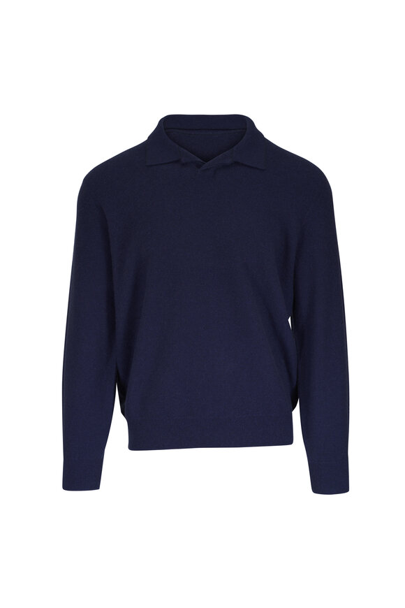 Vince Dark Blue Thin Stripe Cashmere Sweater
