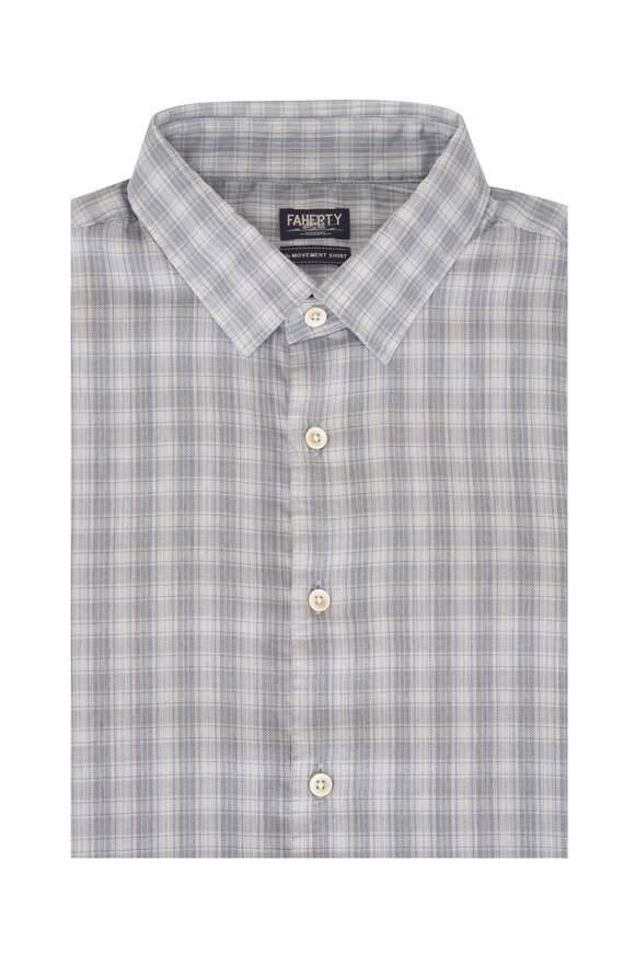Faherty Brand Movement™ Monterey River Flint Plaid Sport Shirt - view 1
