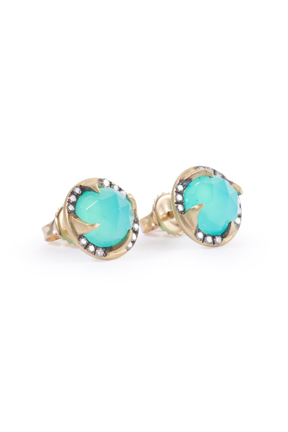 Sylva & Cie Chrysoprase Thorn Stud Earrings - view 1
