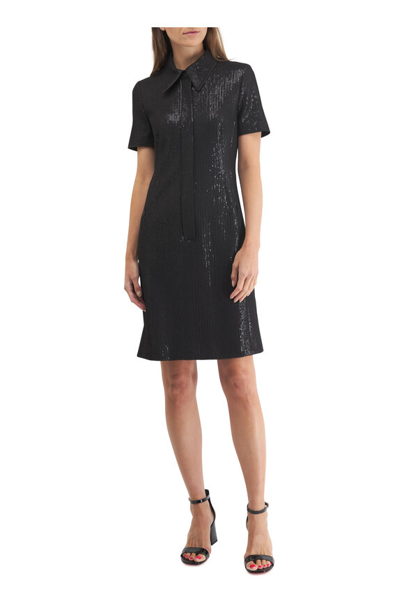 Akris - Black Sequin Shirtdress