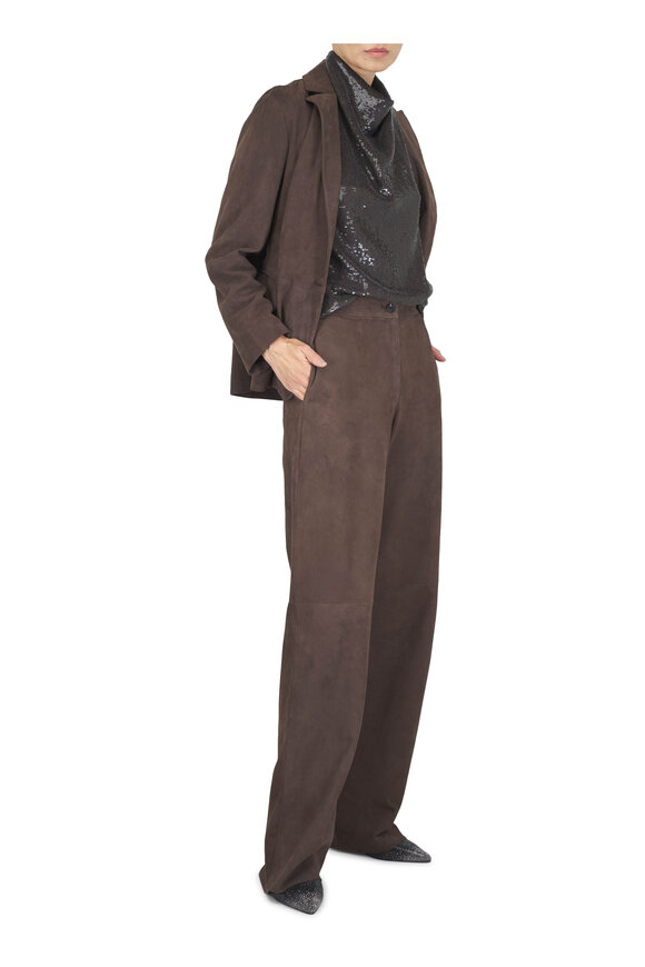 Antonelli Goya Brown Suede Blazer - view 2