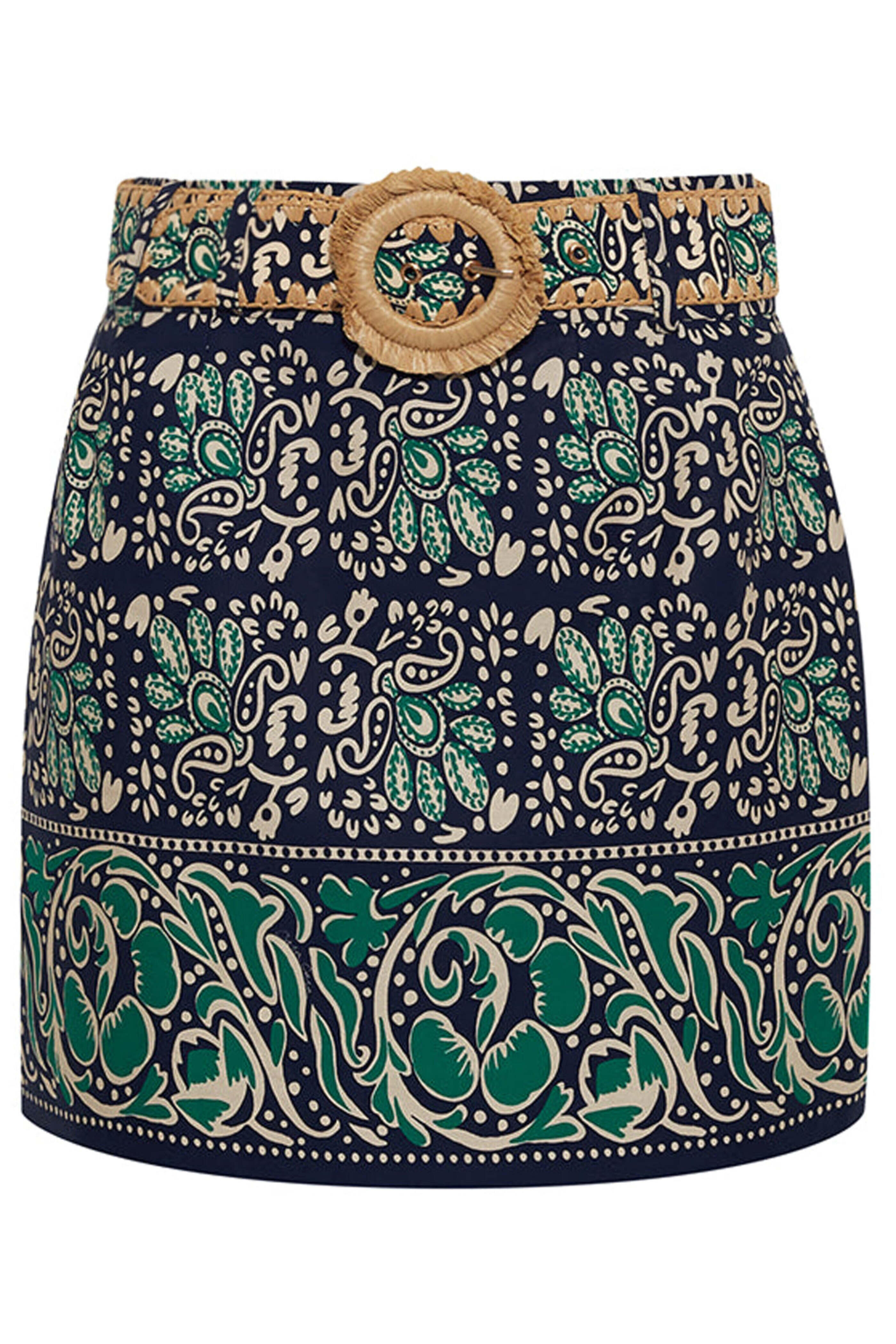 Cara Cara - Blue Le Stampe Eve Blaze Mini Skirt