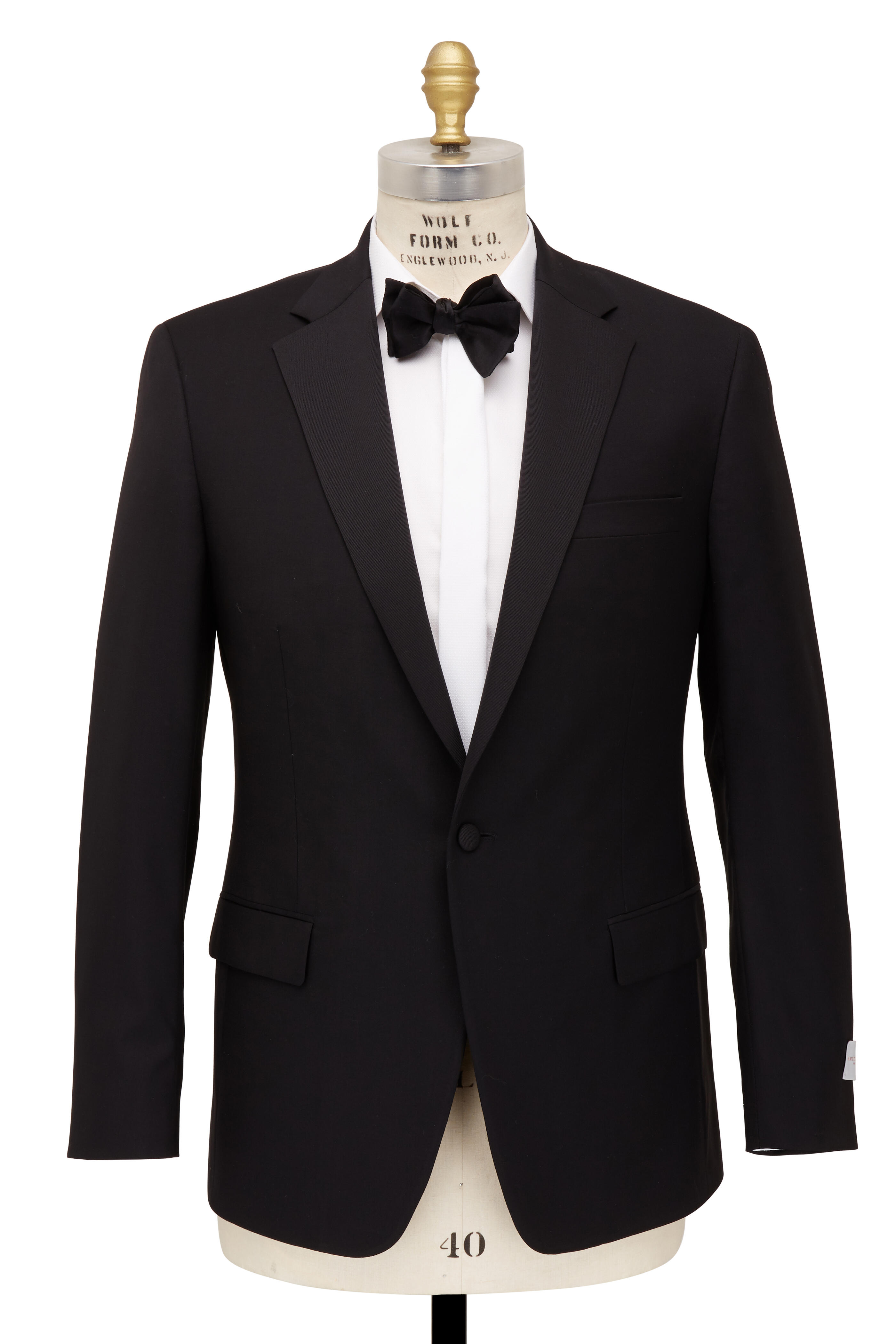 Samuelsohn - Garner Black Ice Wool Notched Lapel Tuxedo