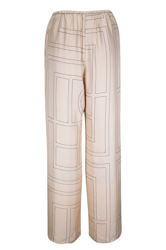 Totême - Ivory Monogram PJ Silk Pant