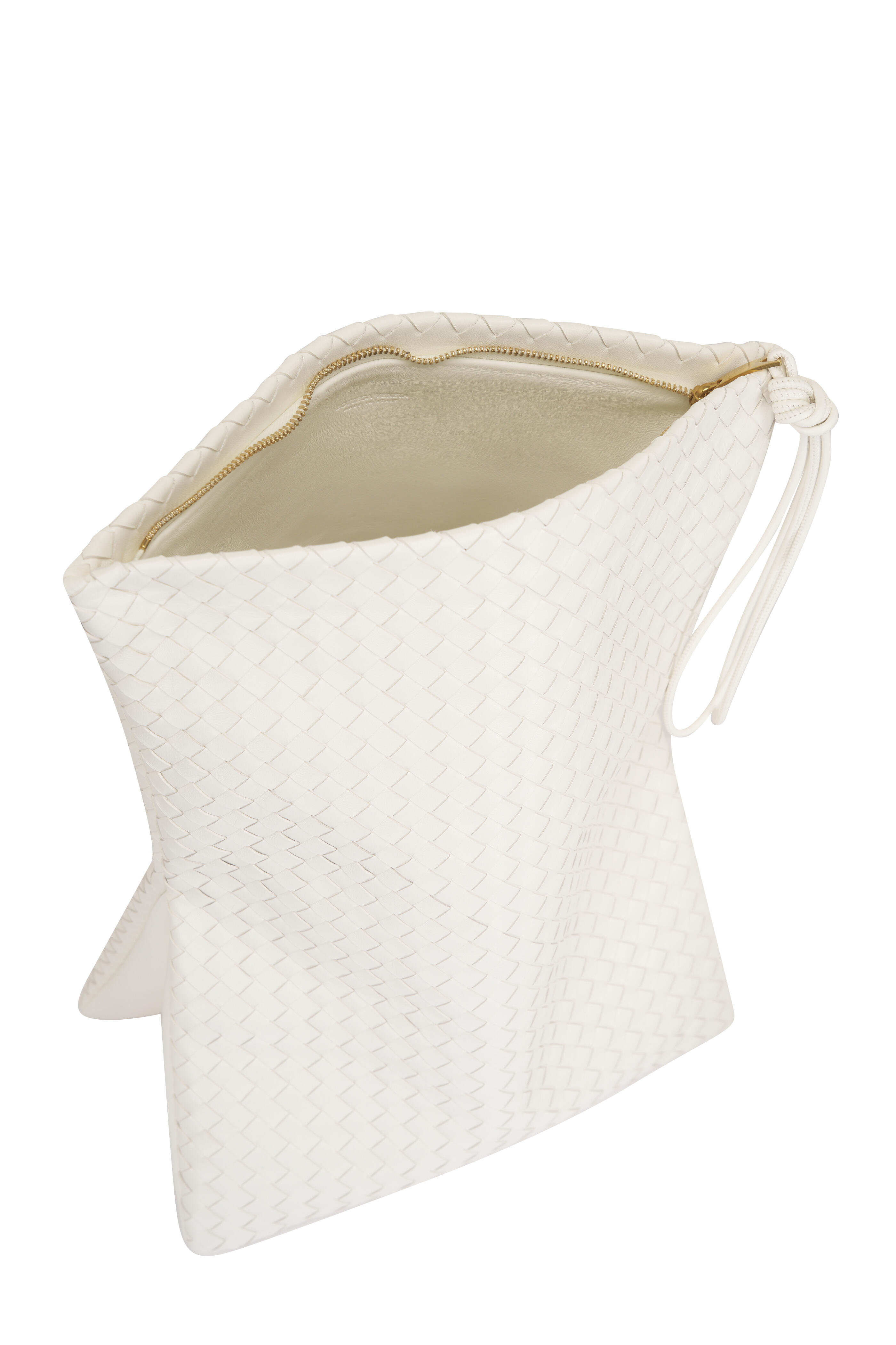 Bottega Veneta - Giornale Alabaster Intrecciato Leather Pouch