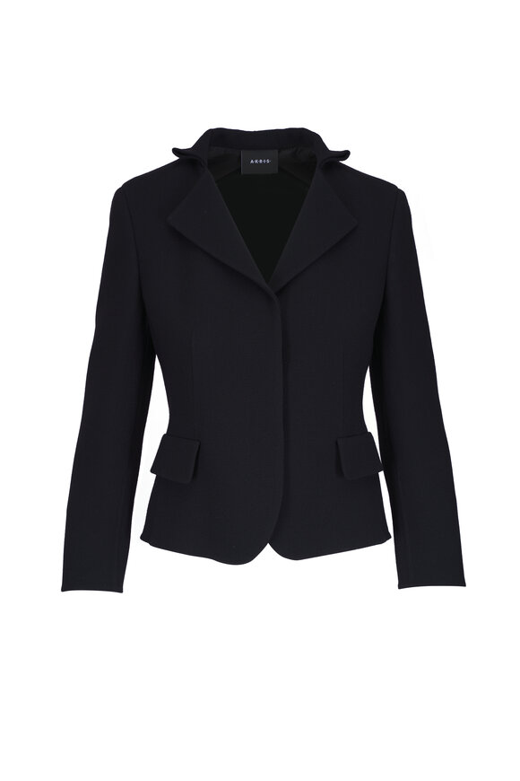 Akris Amber Black Double-Faced Wool Crepe Jacket