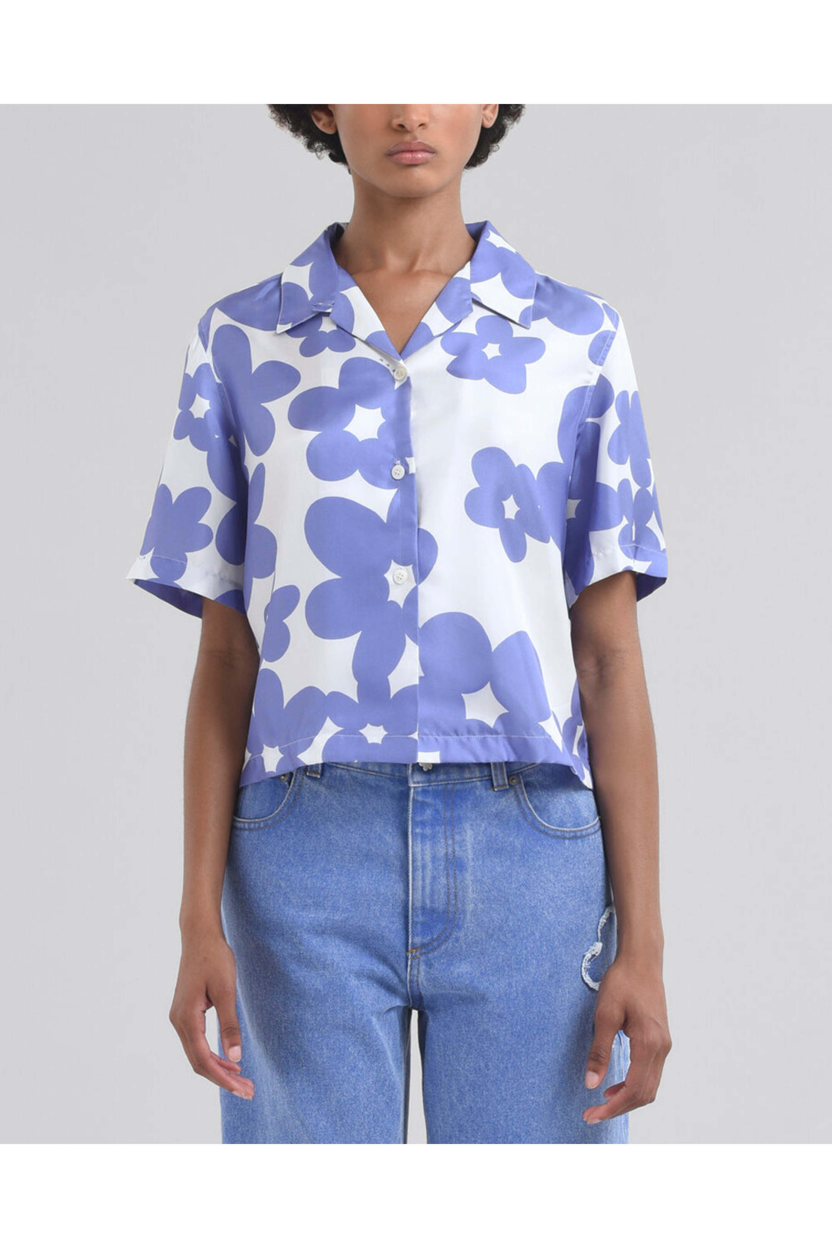 Marni - Blue Lilac Short Sleeve Bowling Shirt