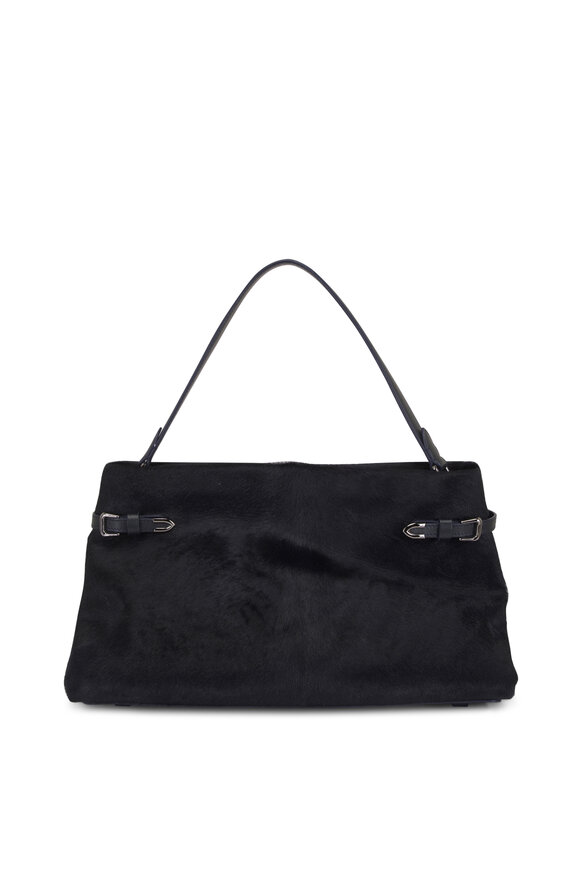 Brunello Cucinelli Navy Calf Hair Buckle Shoulder Bag - view 1
