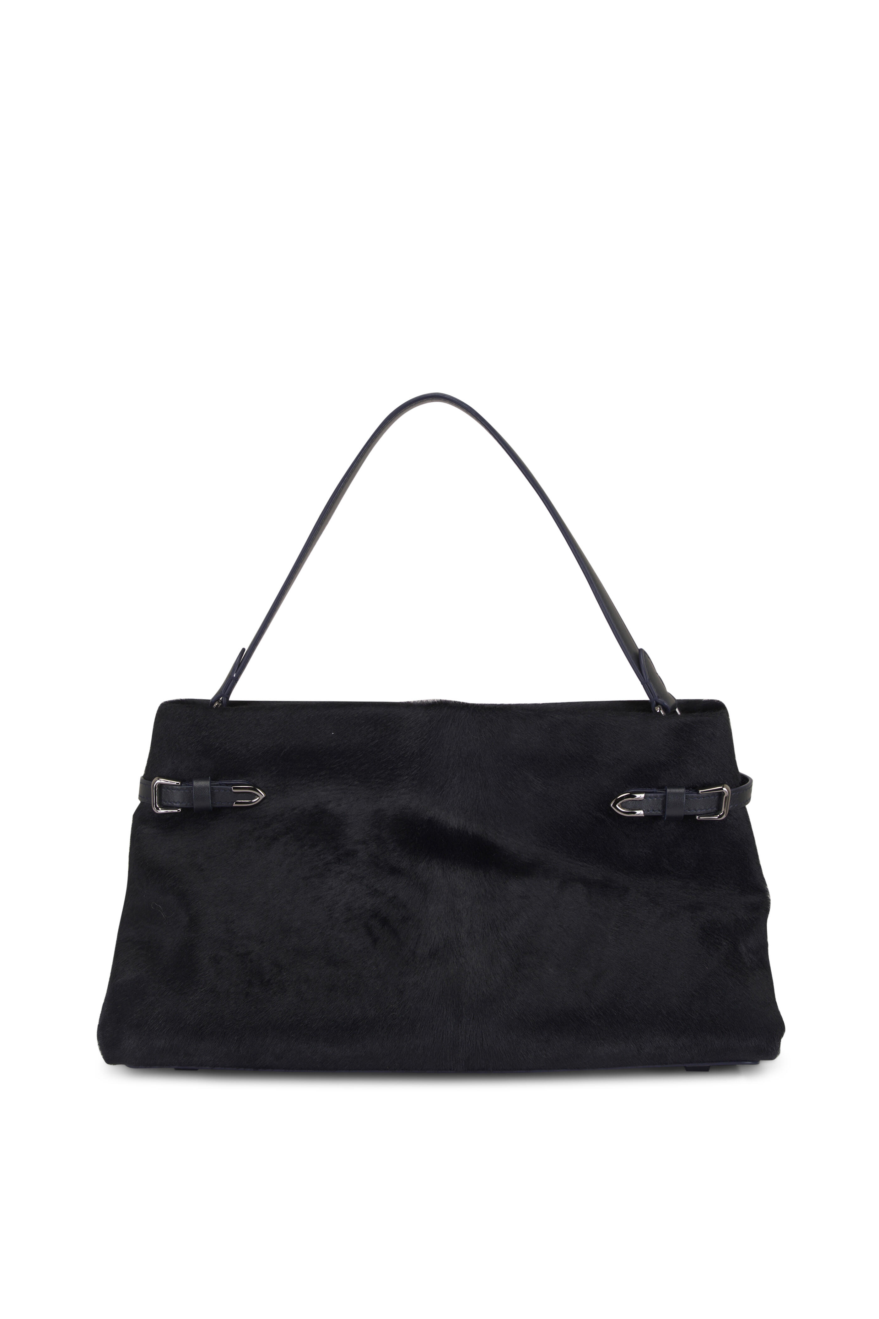 Brunello Cucinelli - Navy Calf Hair Buckle Shoulder Bag - view 1