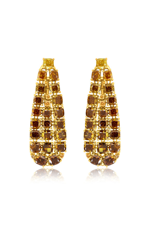 Sutra - Yellow Gold Diamond Earrings 