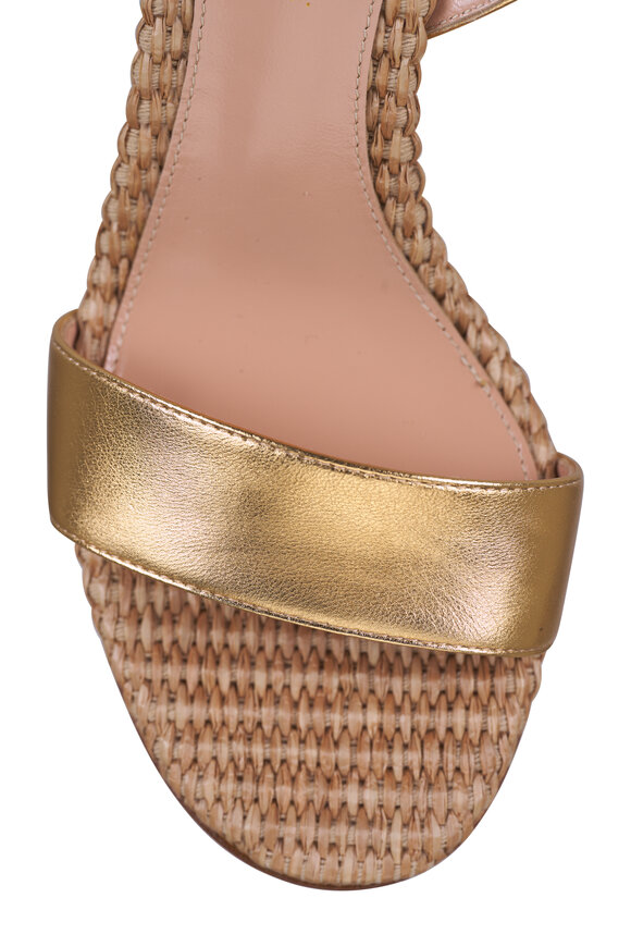Gianvito Rossi Luana Mekong Leather & Raffia Sandal, 85mm - view 5