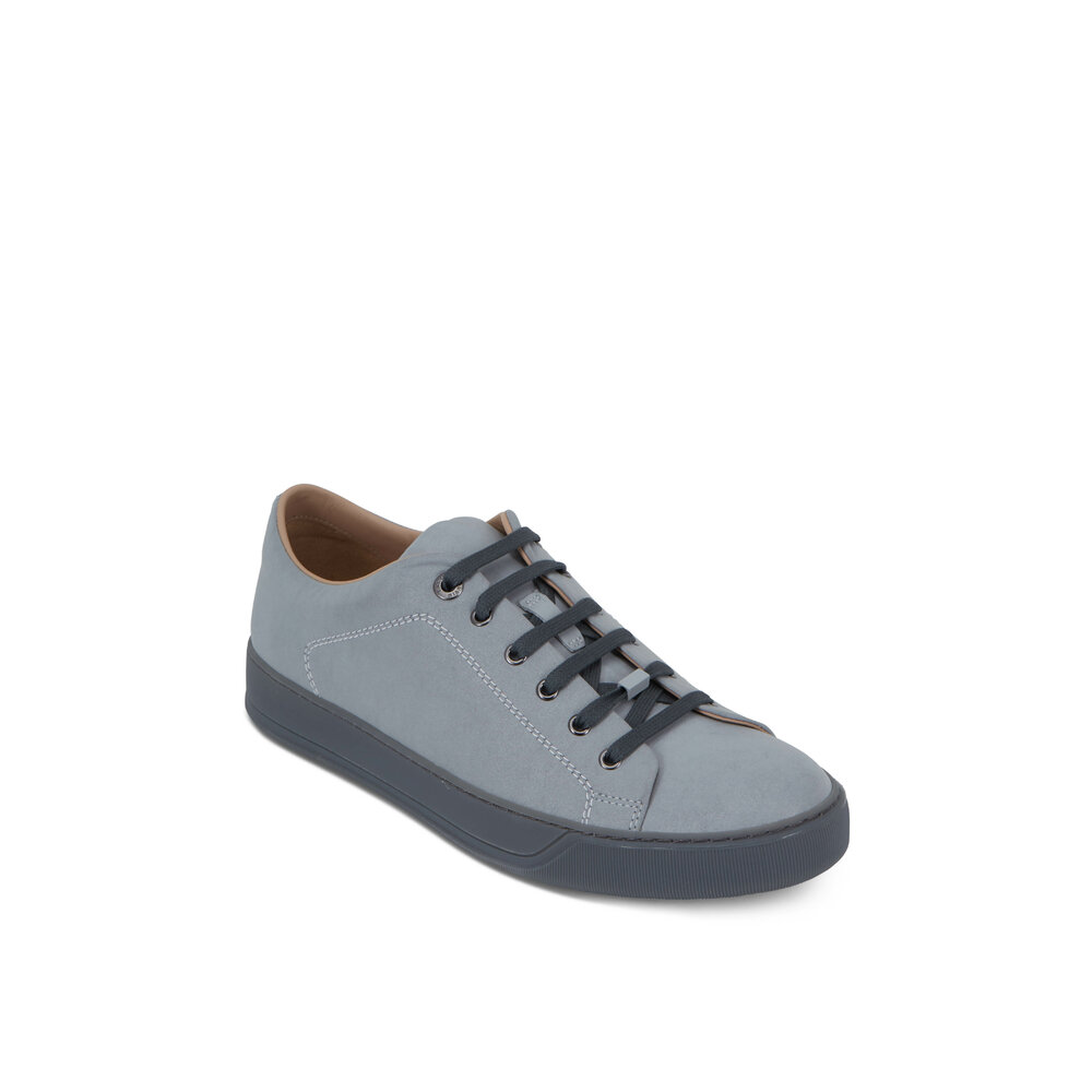 Lanvin - Light Gray Reflective Leather Low-Top Sneaker