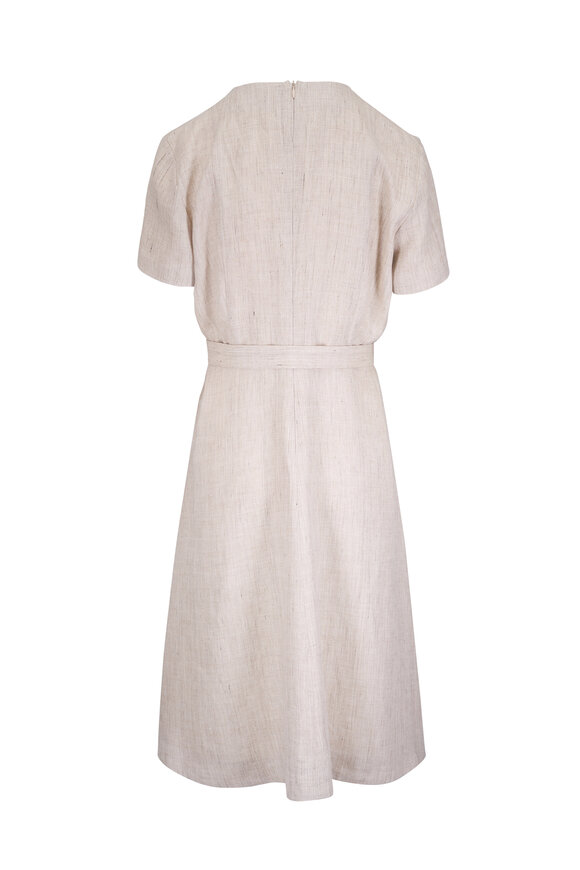 Kiton Beige Linen Belted Dress - view 3