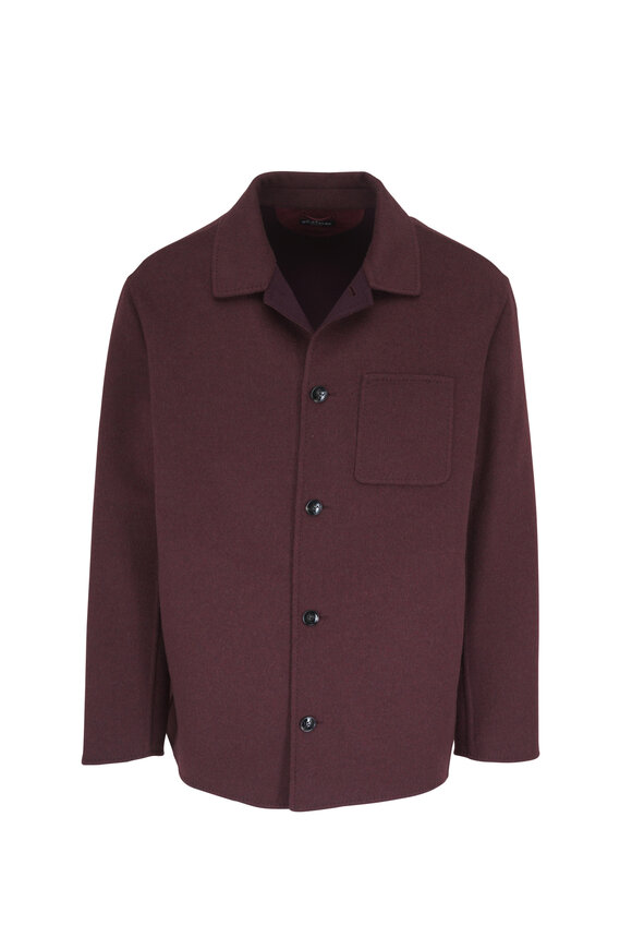 Kiton Burgundy Wool & Cashmere Overshirt - view 1