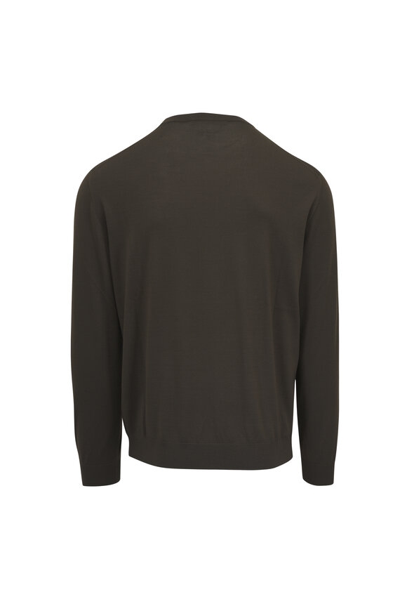 Maurizio Baldassari Wish Olive Wool Crewneck Sweater - view 4
