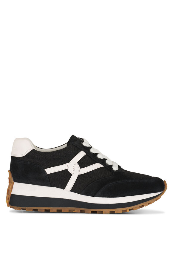 Veronica Beard Valentina Black & White Suede Sneaker - view 2