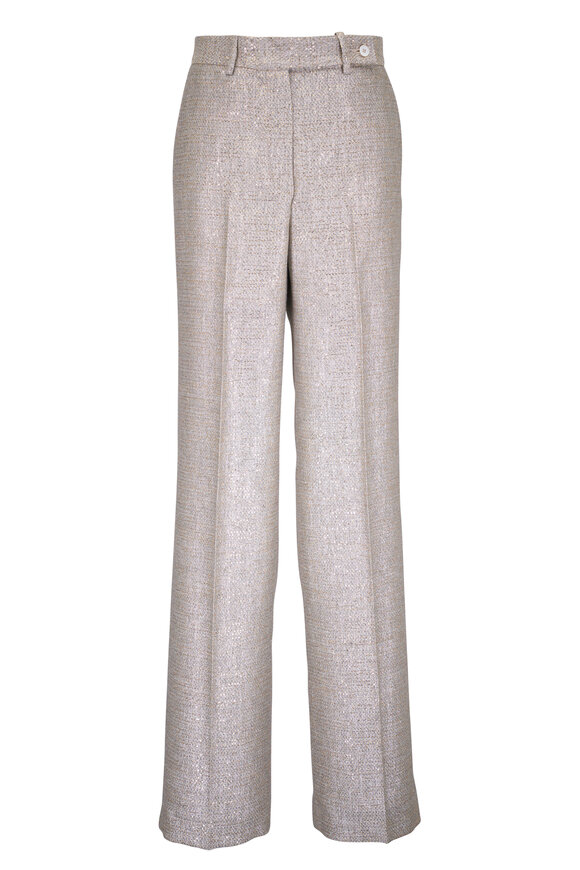 Kiton Tweed Gold Straight Leg Pant