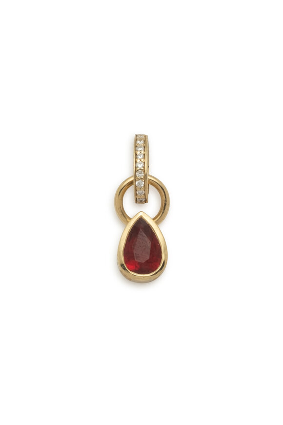 Foundrae 18k Yellow Gold Forever & Always Pear Pendant - view 1