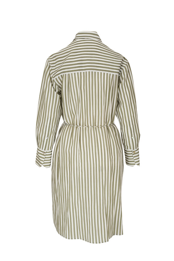 Vince - Sea Fern & Optic White Coastal Stripe Shirtdress