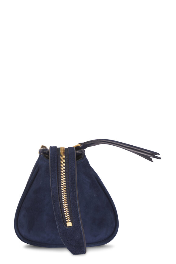 Khaite Donna Midnight Navy Suede Evening Clutch - view 4