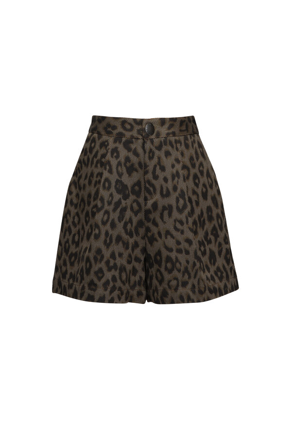 L'Agence Saige Tan Animal Print Safari Short