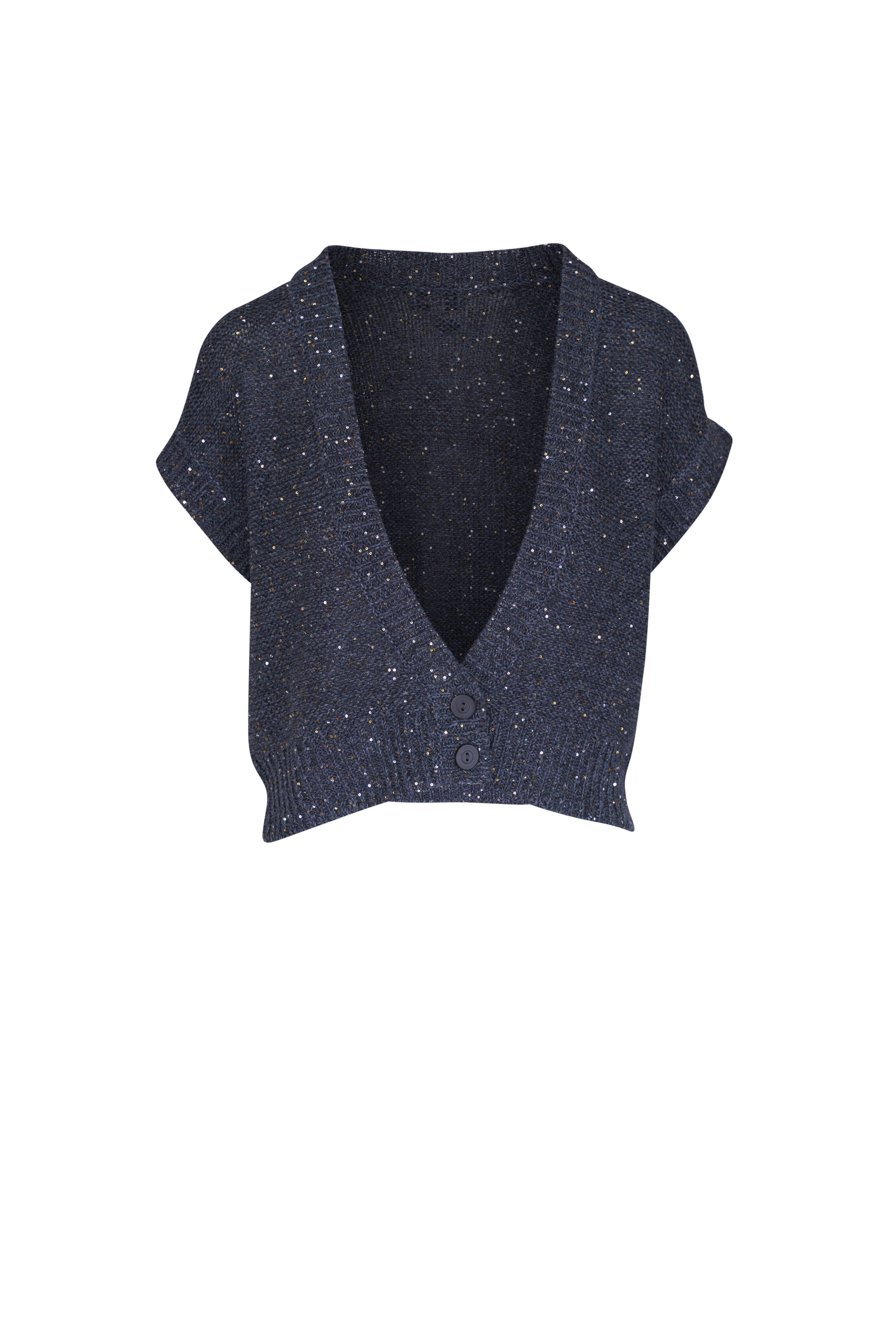 Kinross - Navy Sequins Cap Sleeve Cardigan